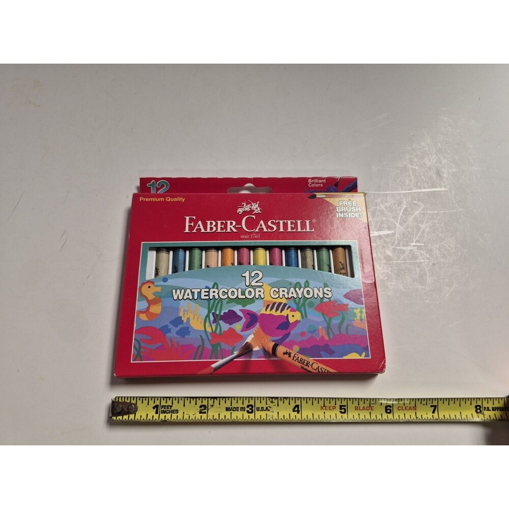 Faber-Castell Watercolor Crayons with Brush, 12 Colors - Watercolors For Kids